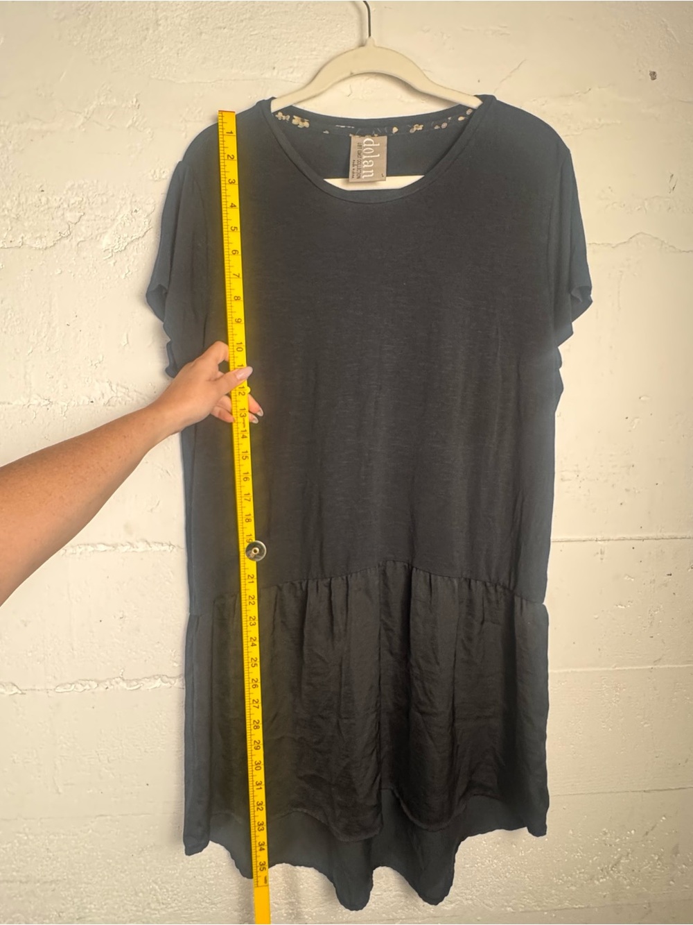 Anthropologie Dolan Left Coast Collection Mixed Media Tunic Dress Silky satin L